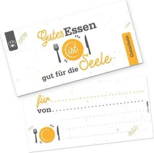 itenga Grußkarten itenga Geschenkgutschein Gutes Essen (Motiv 7), Postkarte zum Ausfülle