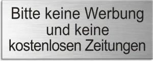 OFFORM DESIGN Hinweisschild Bitte keine Werbung und keine kostenlosen Zeitungen