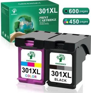 Greensky Ersatz für HP 301XL 301 XL Tintenpatrone (DeskJet 1000 1050 2050)