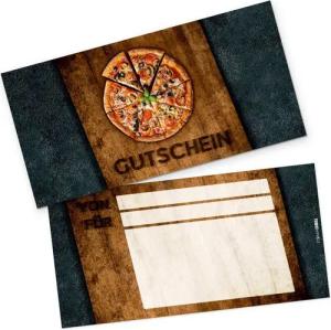 itenga Grußkarten itenga Geschenkgutschein Pizza Holzbrett (Motiv 4), Postkarte zum Ausf