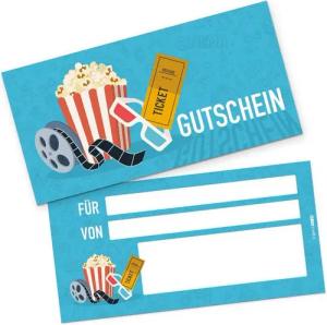 itenga Grußkarten itenga Geschenkgutschein Kinoticket (Motiv 1), Postkarte zum Ausfüllen