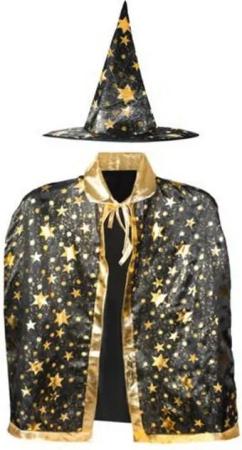 Einkaufszauber Zauberer-Kostüm Zauberer Kostüm für Kinder, Gold Schwarz
