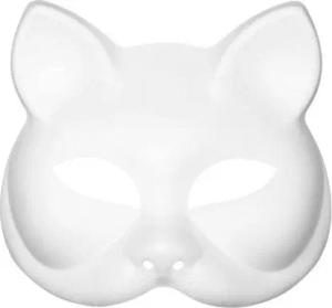 Metamorph Verkleidungsmaske Bemalbare Katzenmaske, Kunststoffmaske mit individuell bemalbarer Oberfläche