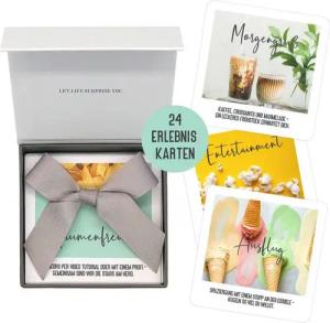 Things of Happiness Grußkarte Gutschein Box für Paare & Freunde, 24 Gutscheinkarten mit Date-Ideen, 24 Lose für gemeinsame Aktivitäten, Geschenk Weihnachten Geburtstag