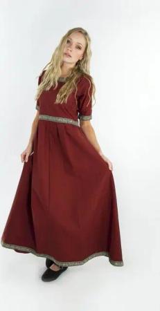 Leonardo Carbone Ritter-Kostüm Kurzarmkleid mit Bordüre Rot "Ennlin" XS