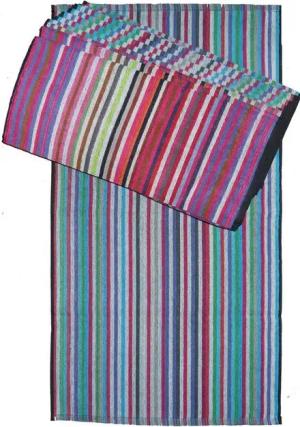 KH-Haushaltshandel Handtuch Frottier Grubentuch, 50x90 cm, Multicolor Streifen, Handtuch, Frottee (12-St), robustes Zwirnfrottee, 100% Baumwolle, 12er Pg.