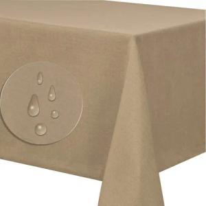 Fiora Tischdecke Bügelfreie Fleckenabweisende Tischtuch Lotuseffekt (Tischdecke mit Lotuseffekt 1-tlg, Leinenoptik), Pflegeleicht - Schmutzabweisend