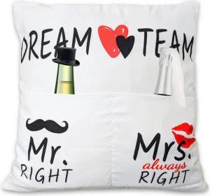 Bada Bing Dekokissen Dream Team mit 2 Taschen Mr & Mrs Kissen Geschenk zur Hochzeit, Kissenhülle mit Füllung