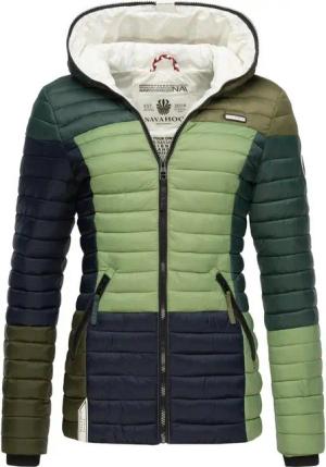 Navahoo Steppjacke Multikulti stylische Colorblocking Übergangsjacke m. Kapuze