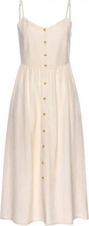 LASCANA Sommerkleid aus Leinenmix mit Zierknopfleiste, Midikleid, Strandkleid