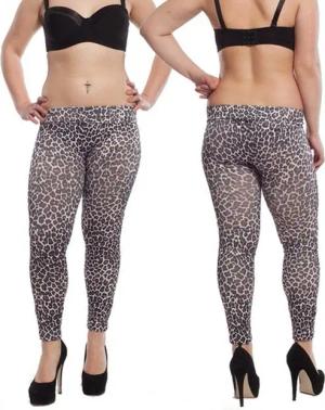 Lau-Fashion Leggings Leoparden Umstandsmode Hose Braun Leo Treggings Jeggings L/XL