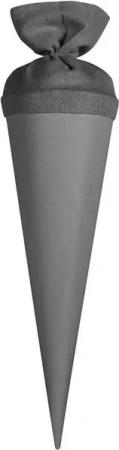 itenga Schultüte itenga Geschwister - Bastelschultüte 35cm mit Filzverschluss GRAU