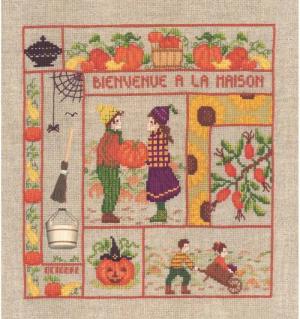 Le Bonheur des Dames Kreativset Le Bonheur des Dames Kreuzstich Set "Willkommen Oktober", Zählmuster, (embroidery kit by Marussia)