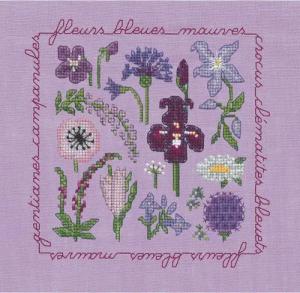 Le Bonheur des Dames Kreativset Le Bonheur des Dames Kreuzstich Set "Lila und blaue Blumen", Zählmuste, (embroidery kit by Marussia)