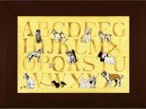 Le Bonheur des Dames Kreativset Le Bonheur des Dames Kreuzstich Set "Hunde-Sampler Gelb", Zählmuster, (embroidery kit by Marussia)