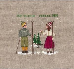 Le Bonheur des Dames Kreativset Le Bonheur des Dames Kreuzstich Set "Zwei Skifahrer", Zählmuster, 14x1, (embroidery kit by Marussia)