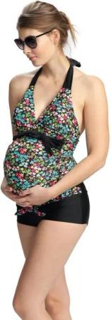 petit amour Umstands-Tankini ALBERTA Umstandsbademode maternity swimwear Bademode für Schwangere (Set, 2er Pack) Raffinierte Umstandsbademode mit Gürteldetail & Neckholder