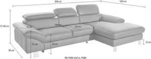 COTTA Ecksofa Driver L-Form, mit Kopfteilverstellung, wahlweise mit Bettfunktion & Bettkasten