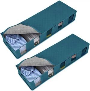 JOYOLEDER Unterbettkommode Unterbett Aufbewahrungsbox mit deckel (Faltbare Kleidung Aufbewahrungstasche, 4 St), für Kleidung Unterbett Kleiderschrank
