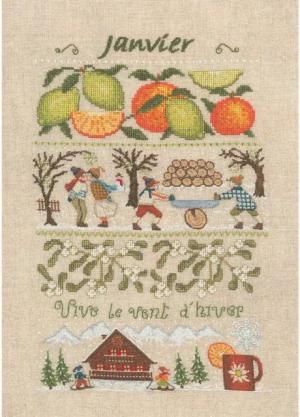 Le Bonheur des Dames Kreativset Le Bonheur des Dames Kreuzstich Set "Januar", Zählmuster, 18x28cm, (embroidery kit by Marussia)