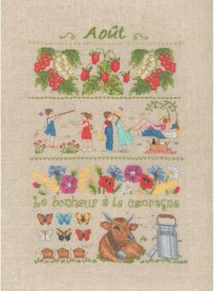 Le Bonheur des Dames Kreativset Le Bonheur des Dames Kreuzstich Set "August", Zählmuster, 18x28cm, (embroidery kit by Marussia)