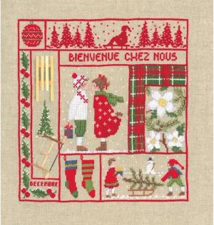 Le Bonheur des Dames Kreativset Le Bonheur des Dames Kreuzstich Set "Willkommen Dezember", Zählmuster, (embroidery kit by Marussia)