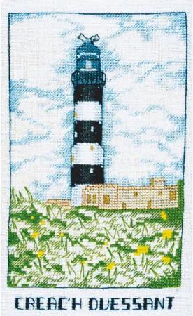 Le Bonheur des Dames Kreativset Le Bonheur des Dames Kreuzstich Set "Leuchtturm von Creac'h Ouessant", (embroidery kit by Marussia)