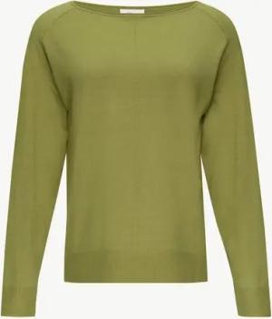 s.Oliver Strickpullover Strickpullover mit U-Boot-Ausschnitt aus Viskosestretch Teilungsnaht