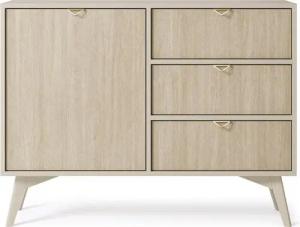 MOEBLO Kommode Abeto Kommode SZD 106 (Moderne Sideboard mit Schubladen und ein Tür Highboard Goldene Türgriffe, Schlafzimmer Komodenschrank), (BxHxT):106x80x38 cm