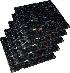 Hofmann & Pabst Terrassendielen Terrassenpads 10 mm 90 x 90 mm Gummigranulatpads Pads 90x90x10 mm, 10,00 mm Stärke, (100-St., Pads 90x90x10mm, 100 Stck), wasserfest, trittschalldämmend, witterungsbeständig