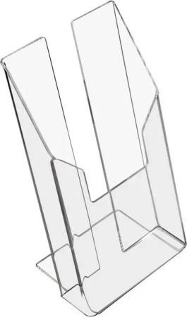 HMF Zeitungsständer Prospekthalter 4696 (5 St), Acryl Prospektständer, DIN A6 Hochformat