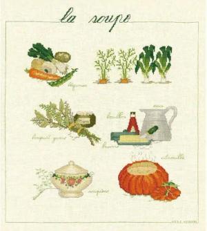 Le Bonheur des Dames Kreativset Le Bonheur des Dames Kreuzstich Set "Suppe", Zählmuster, 40x46cm, (embroidery kit by Marussia)