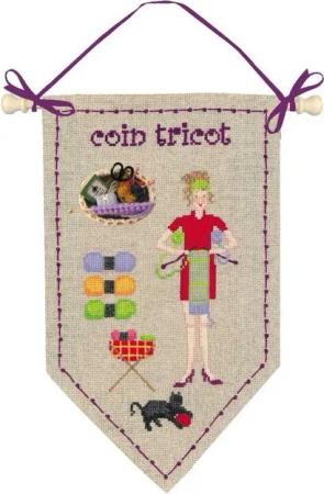 Le Bonheur des Dames Kreativset Le Bonheur des Dames Kreuzstich Set "Strickecke", Zählmuster, 14x24cm, (embroidery kit by Marussia)