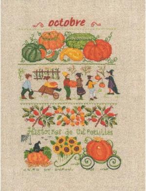 Le Bonheur des Dames Kreativset Le Bonheur des Dames Kreuzstich Set "Oktober", Zählmuster, 18x28cm, (embroidery kit by Marussia)
