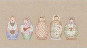 Le Bonheur des Dames Kreativset Le Bonheur des Dames Kreuzstich Set "Matroschka", Zählmuster, 33x12cm, (embroidery kit by Marussia)