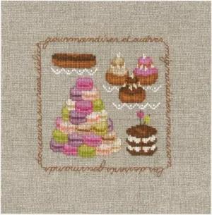 Le Bonheur des Dames Kreativset Le Bonheur des Dames Kreuzstich Set "Macarons", Zählmuster, 12x12cm, (embroidery kit by Marussia)