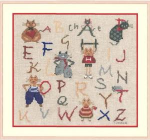 Le Bonheur des Dames Kreativset Le Bonheur des Dames Kreuzstich Set "Alphabet-Katzen", Zählmuster, 20x, (embroidery kit by Marussia)
