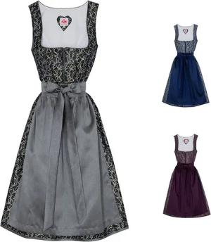 Spieth & Wensky Dirndl Elsa-Dirndl Elsa 2-teiliges Midi-Dirndl Kleid Dirndl Trachtenkleid