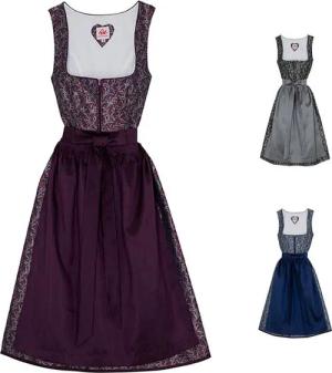 Spieth & Wensky Dirndl Elsa-Dirndl Elsa 2-teiliges Midi-Dirndl Kleid Dirndl Trachtenkleid