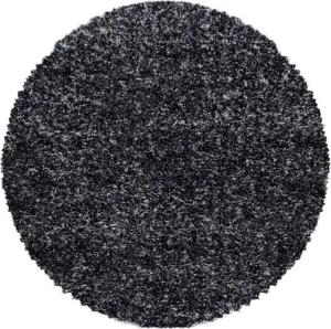 Stilvoll Günstig Hochflor-Teppich für Wohnzimmer und Schlafzimmer Meliertes Design, Rund, Höhe: 30 mm