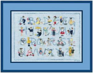 Le Bonheur des Dames Kreativset Le Bonheur des Dames Kreuzstich Set "Alphabet-Kinder am Meer", Zählmus, (embroidery kit by Marussia)