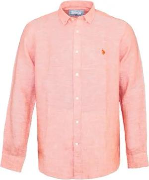 U.S. Polo Assn Langarmhemd Hemd Leinenhemd Button Down Linenshirt