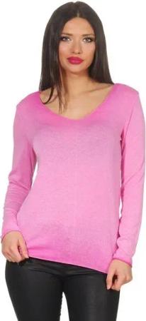 Mississhop Rundhalspullover Leichter Pullover mit Wascheffekt Strick Sweatshirt Pulli 303