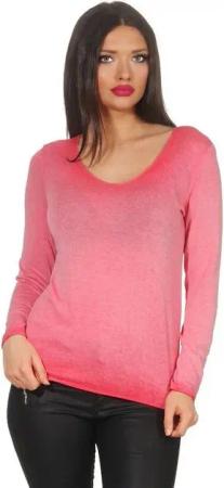 Mississhop Rundhalspullover Leichter Pullover mit Wascheffekt Strick Sweatshirt Pulli 303