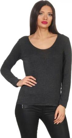 Mississhop Rundhalspullover Leichter Pullover mit Wascheffekt Strick Sweatshirt Pulli 303