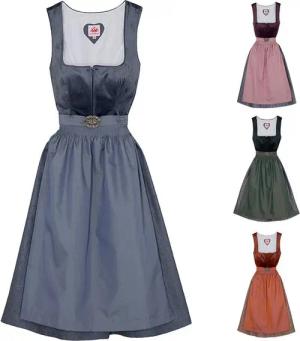 Spieth & Wensky Dirndl Elli-Dirndl Elli 2-teiliges Midi-Dirndl Kleid Dirndl Trachtenkleid