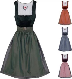 Spieth & Wensky Dirndl Elli-Dirndl Elli 2-teiliges Midi-Dirndl Kleid Dirndl Trachtenkleid