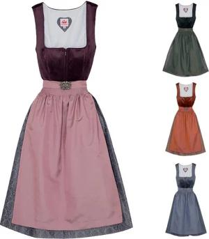 Spieth & Wensky Dirndl Elli-Dirndl Elli 2-teiliges Midi-Dirndl Kleid Dirndl Trachtenkleid