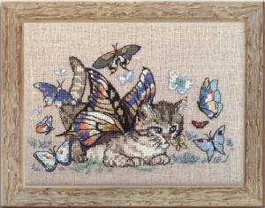 Nimue Fee Main Kreativset Nimue Kreuzstich Set "Chapillon", Zählmuster, 151K, 15x9,5cm, (embroidery kit by Marussia)