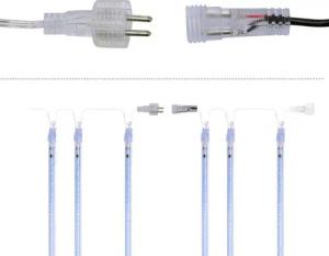 Rosnek LED-Lichterkette 8 Rohre,Multicolor/Blau,Wasserdicht,Außen Weihnachts Party Deko, LED Eiszapfen Lichterkette